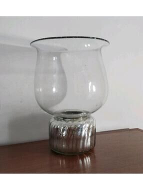 Vintage Mexican Hand Blown Glass 13” Candle Holder Massive 6.7 Lbs